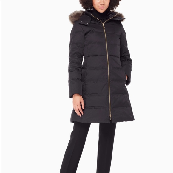 Kate Spade Faux Fur Trim Puffer Coat